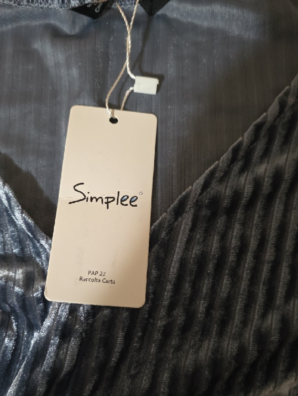 Simplee Apparel Blue Pleated Velvet V-Neck Maxi Dress - Picture 9 of 9